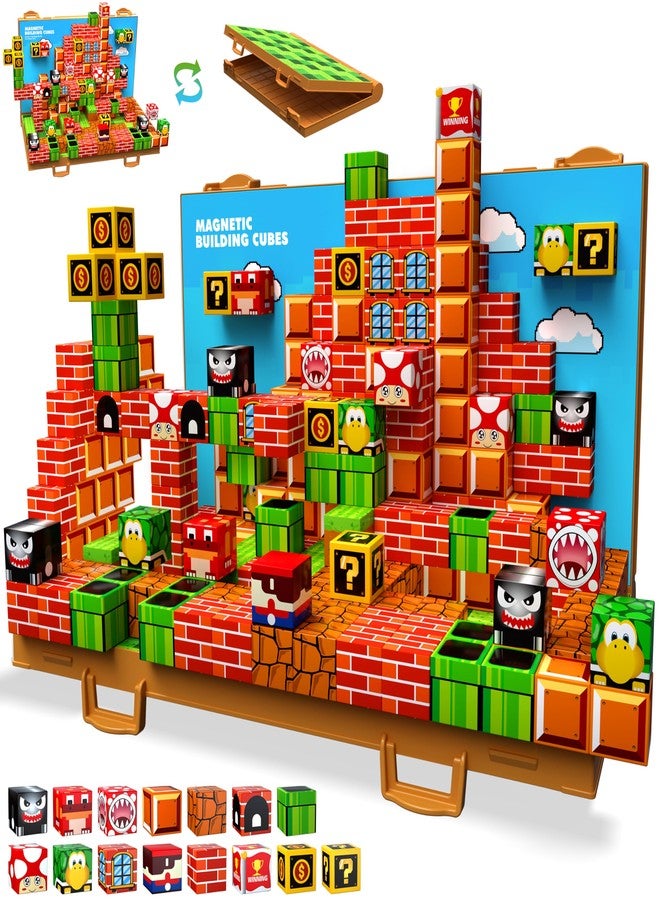 GaHoo Magnetic Blocks, Build 3D Magnet Building Toys World with Magnetic Tiles, Foldable Magnet Board, STEM Sensory Toy for Kids, Toy Building Sets Gifts for Age 3 4 5 6-10 Year Old Boys Girls - Image 1
